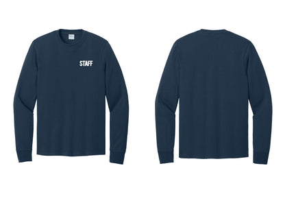 NYC Factory Staff Cotton Long Sleeve T-Shirt (Bold) - Chest Only - Navy