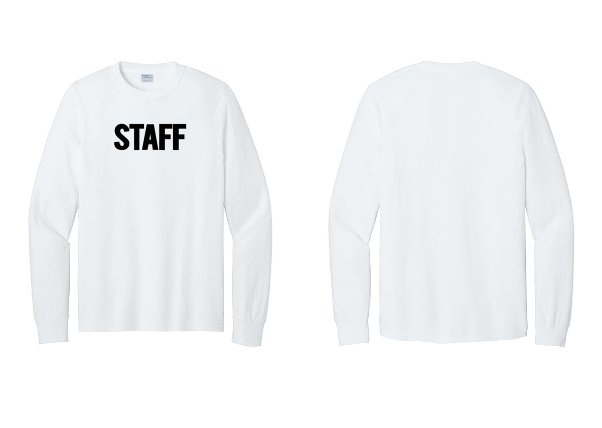 NYC Factory Staff Cotton Long Sleeve T-Shirt (Bold) - Front Only - White