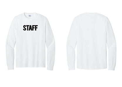 NYC Factory Staff Cotton Long Sleeve T-Shirt (Bold) - Front Only - White