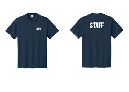 NYC Factory Staff T-Shirt, Bold Lettering - Chest + Back - Navy