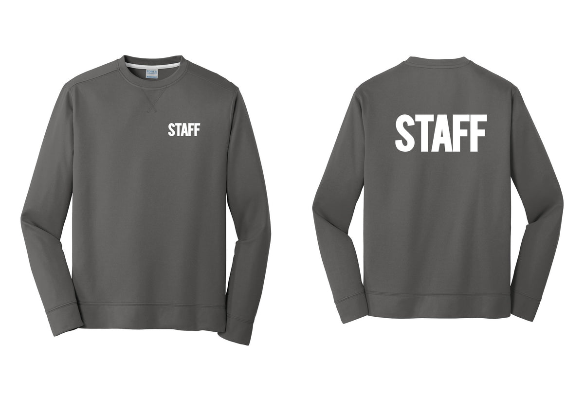 NYC Factory Staff Performance Fleece Crewneck Sweatshirt (Bold) - Chest + Back - Charcoal