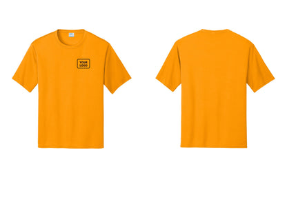 NYC Factory Custom Logo Staff Performance T-Shirt (Bold) - Your Logo Only - Gold