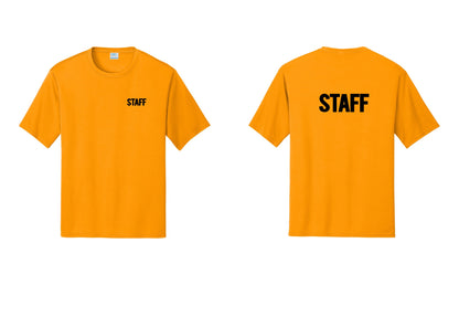 NYC Factory Staff Performance T-Shirt (Bold) - Chest + Back - Gold