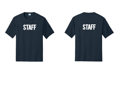 NYC Factory Staff Performance T-Shirt (Bold) - Front + Back - Navy