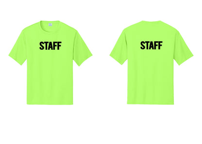 NYC Factory Staff Performance T-Shirt (Bold) - Front + Back - Neon Green