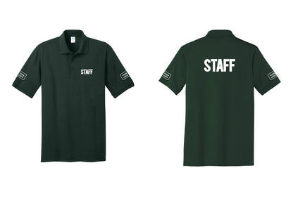 NYC Factory Custom Logo Staff Polo Shirt (Bold) - Chest + Back + Your Logo Sleeves - Dark Green