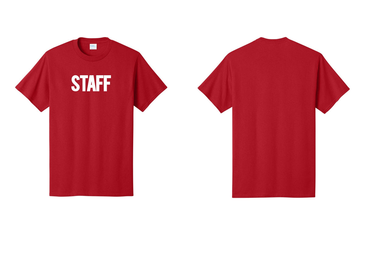 NYC Factory Staff T-Shirt, Bold Lettering - Front Only - Red