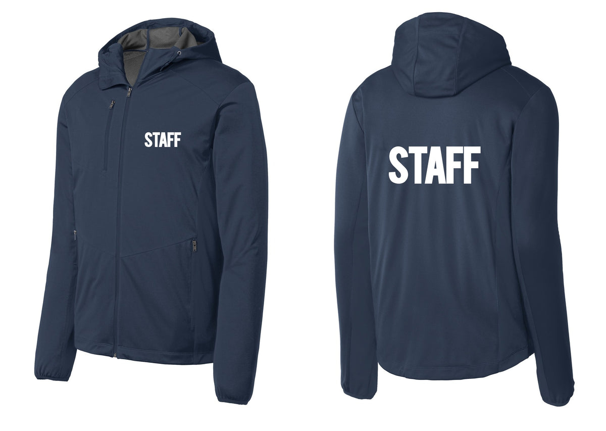 NYC Factory Staff Soft Shell Hooded Jacket (Bold) - Chest + Back - Dress Blue Navy