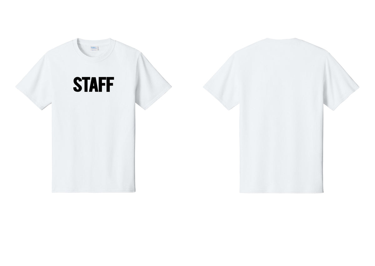 NYC Factory Staff T-Shirt, Bold Lettering - Front Only - White