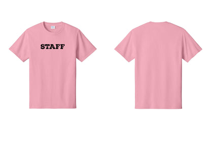 NYC Factory Staff T-Shirt, Rustic Lettering - Front Only - Candy Pink