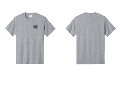 NYC Factory Custom Logo Staff T-Shirt, Rustic Lettering - Your Logo Only - Athletic Heather