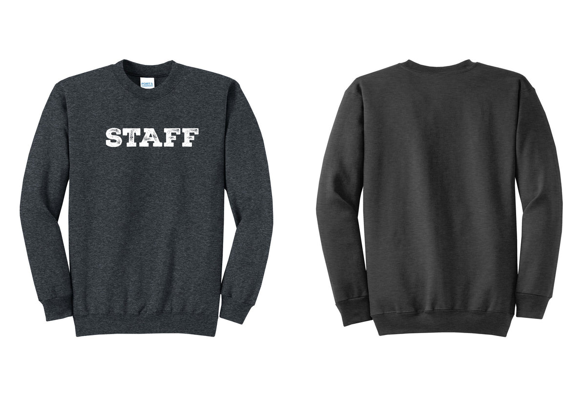 NYC Factory Staff Cotton Fleece Crewneck Sweatshirt (Rustic) - Front Only - Dark Heather Grey