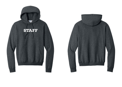 NYC Factory Staff Cotton Fleece Pullover Hoodie (Rustic) - Front Only - Dark Heather Grey