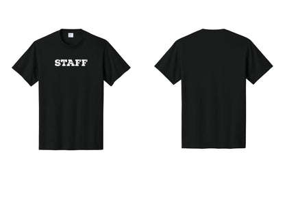 NYC Factory Staff T-Shirt, Rustic Lettering - Front Only - Black