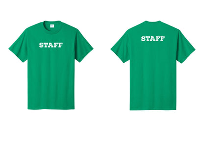 NYC Factory Staff T-Shirt, Rustic Lettering - Front + Back - Kelly