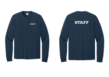 NYC Factory Staff Cotton Long Sleeve T-Shirt (Rustic) - Chest + Back - Navy