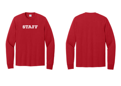 NYC Factory Staff Cotton Long Sleeve T-Shirt (Rustic) - Front Only - Red