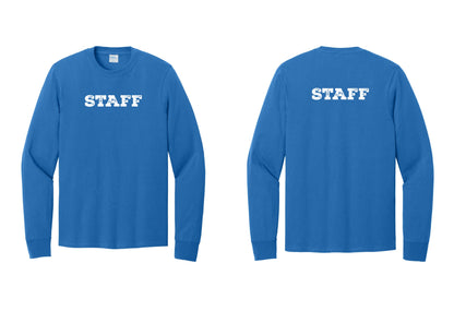 NYC Factory Staff Cotton Long Sleeve T-Shirt (Rustic) - Front + Back - Royal