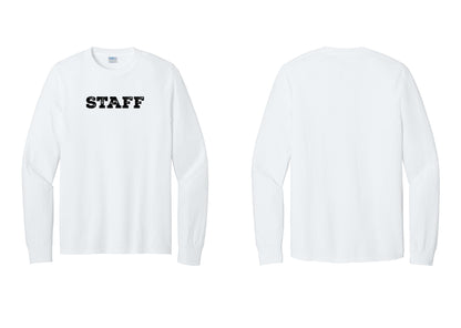 NYC Factory Staff Cotton Long Sleeve T-Shirt (Rustic) - Front Only - White