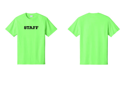 NYC Factory Staff T-Shirt, Rustic Lettering - Front Only - Neon Green