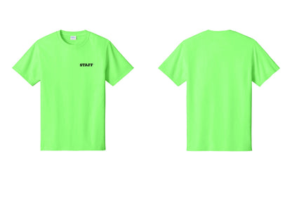 NYC Factory Staff T-Shirt, Rustic Lettering - Chest Only - Neon Green