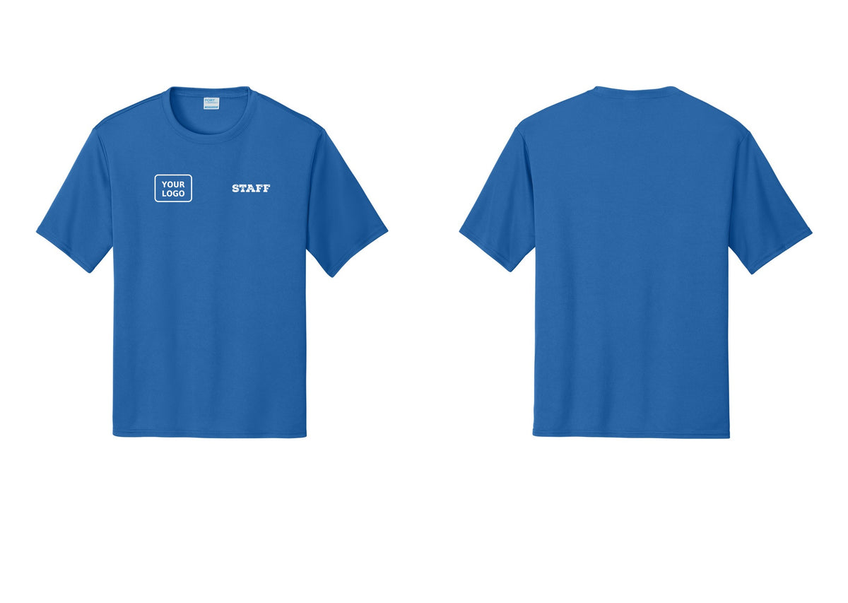 NYC Factory Custom Logo Staff Performance T-Shirt (Rustic) - STAFF + Your Logo - Royal