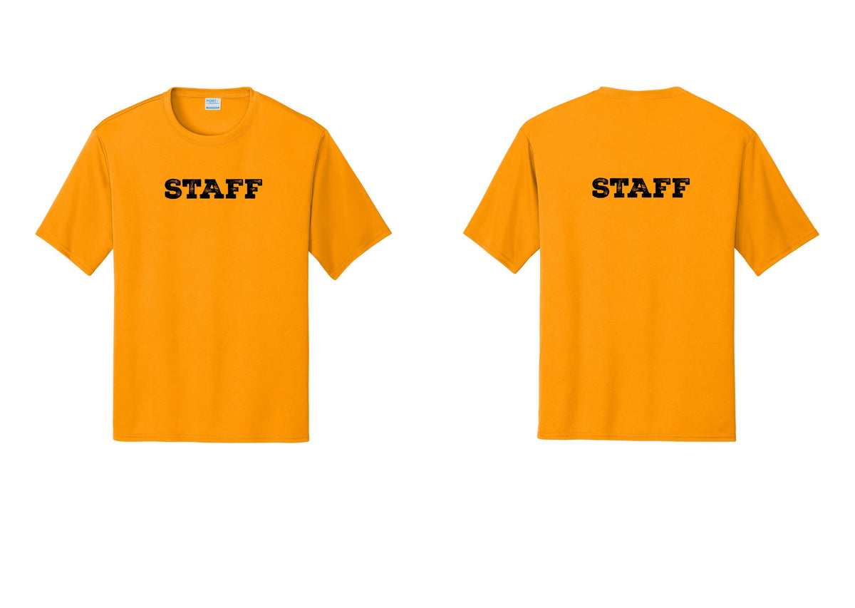 NYC Factory Staff Performance T-Shirt (Rustic) - Front + Back - Gold
