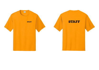 NYC Factory Staff Performance T-Shirt (Rustic) - Chest + Back - Gold