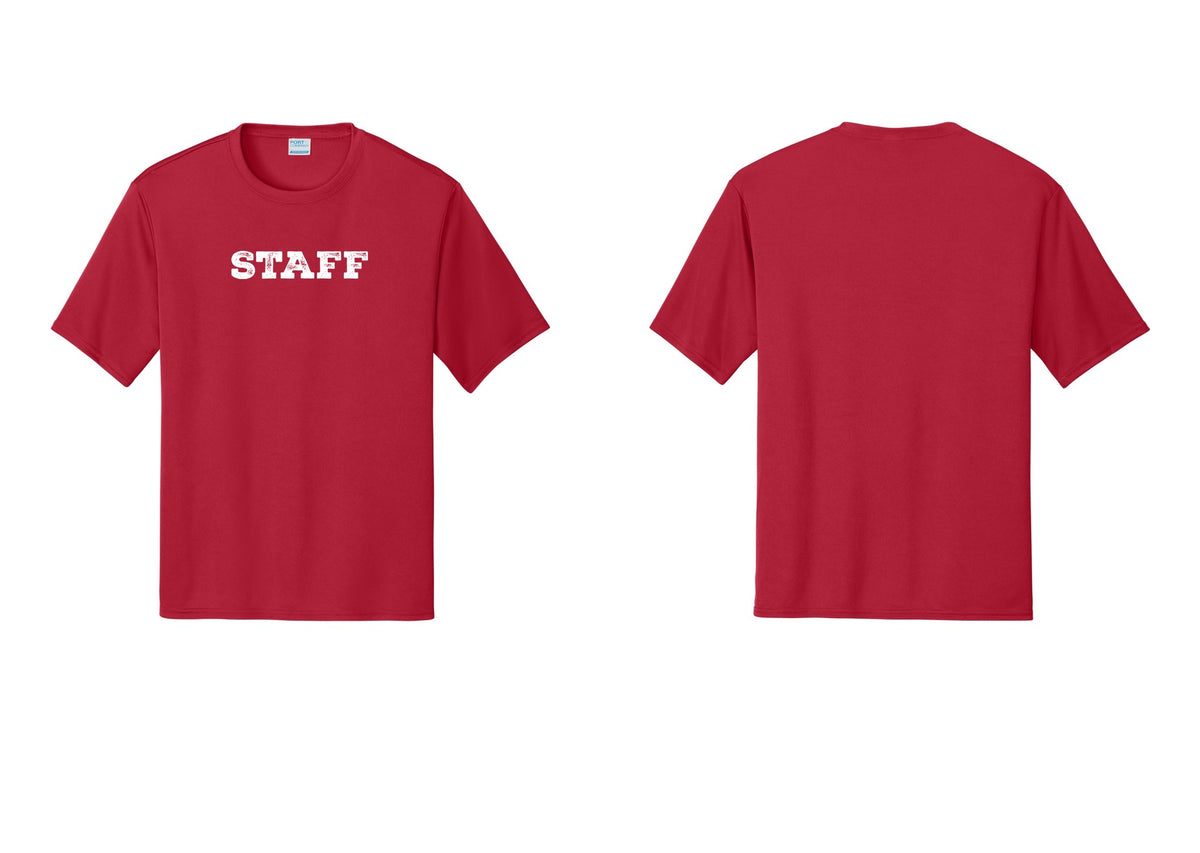 NYC Factory Staff Performance T-Shirt (Rustic) - Front Only - Red