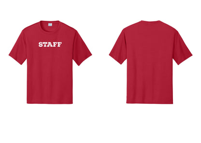 NYC Factory Staff Performance T-Shirt (Rustic) - Front Only - Red