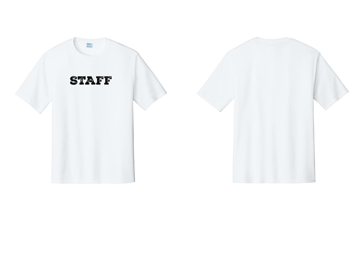 NYC Factory Staff Performance T-Shirt (Rustic) - Front Only - White