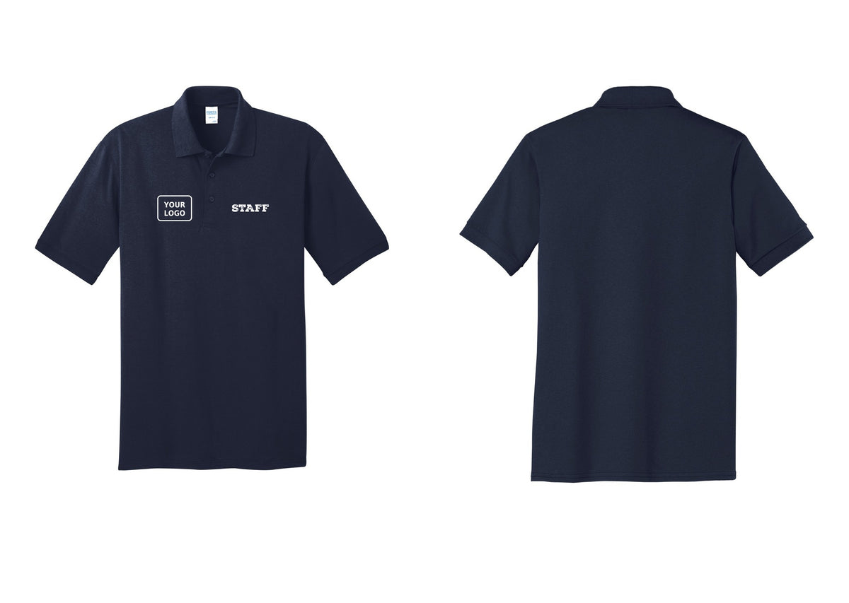 NYC Factory Custom Logo Staff Polo Shirt (Rustic) - STAFF + Your Logo - Navy