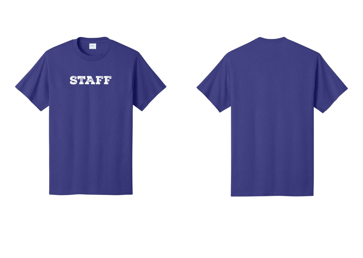 NYC Factory Staff T-Shirt, Rustic Lettering - Front Only - Purple