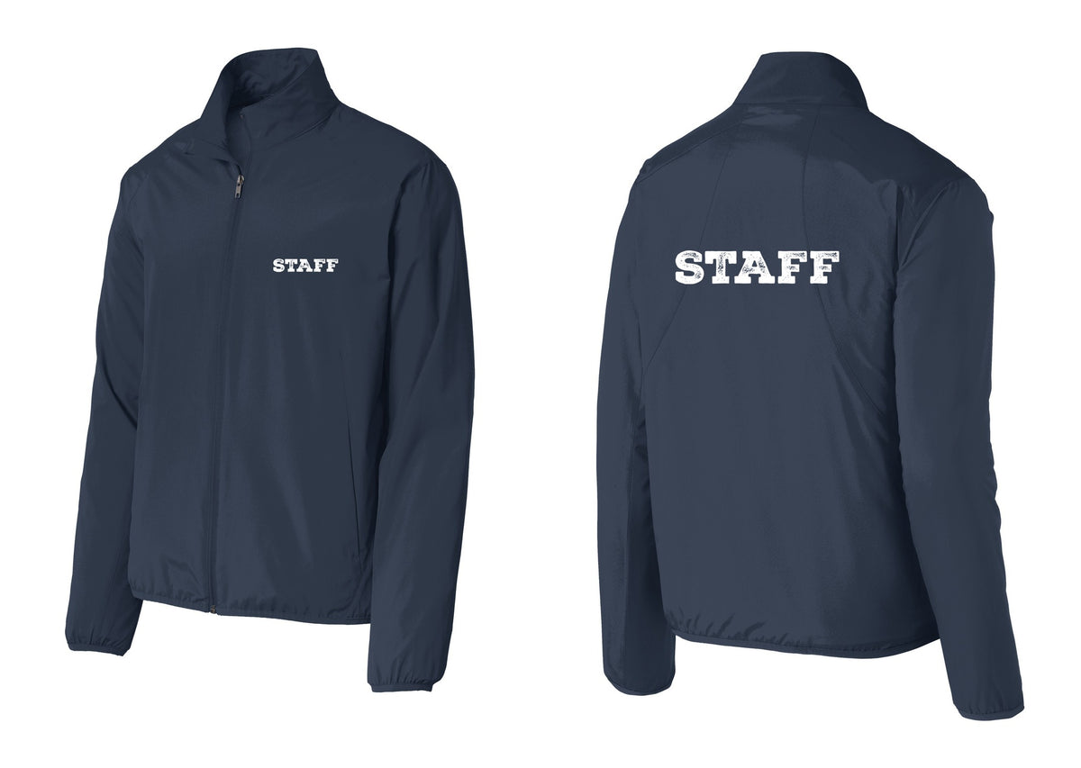 NYC Factory Staff Windbreaker Full-Zip Jacket (Rustic) - Chest + Back - Dress Blue Navy