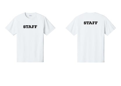 NYC Factory Staff T-Shirt, Rustic Lettering - Front + Back - White