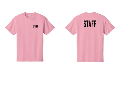 NYC Factory Staff T-Shirt, Condensed Lettering - Chest + Back - Candy Pink