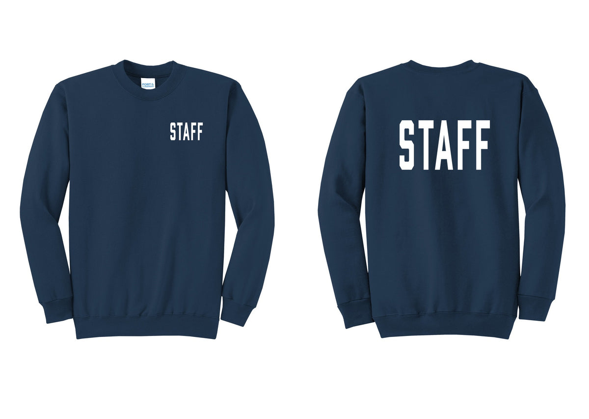 NYC Factory Staff Cotton Fleece Crewneck Sweatshirt (Classic) - Chest + Back - Navy