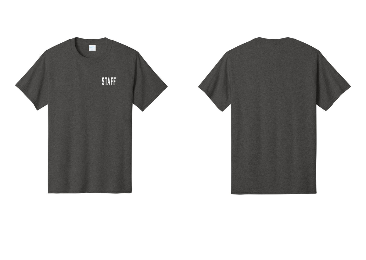 NYC Factory Staff T-Shirt, Condensed Lettering - Chest Only - Dark Heather Grey
