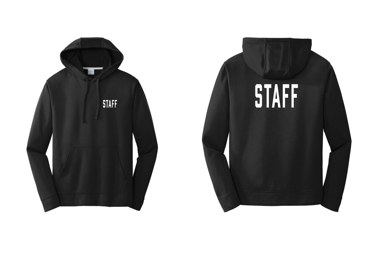NYC Factory Staff Performance Hooded Fleece Pullover Sweatshirt (Classic) - Chest + Back - Black