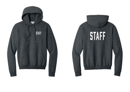 NYC Factory Staff Cotton Fleece Pullover Hoodie (Classic) - Chest + Back - Dark Heather Grey