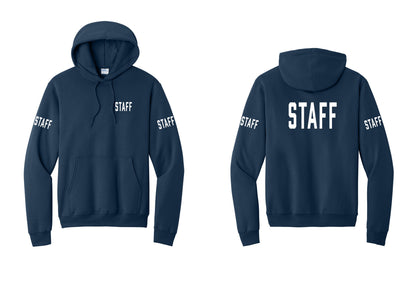 NYC Factory Staff Cotton Fleece Pullover Hoodie (Classic) - Chest + Back + Staff Sleeves - Navy