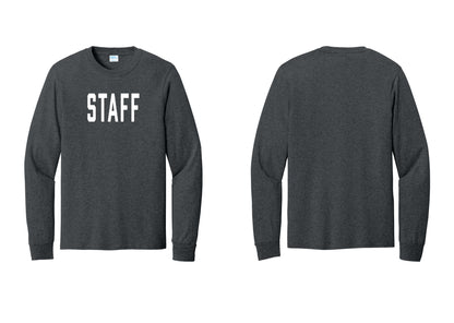 NYC Factory Staff Cotton Long Sleeve T-Shirt (Classic) - Front Only - Dark Heather Grey