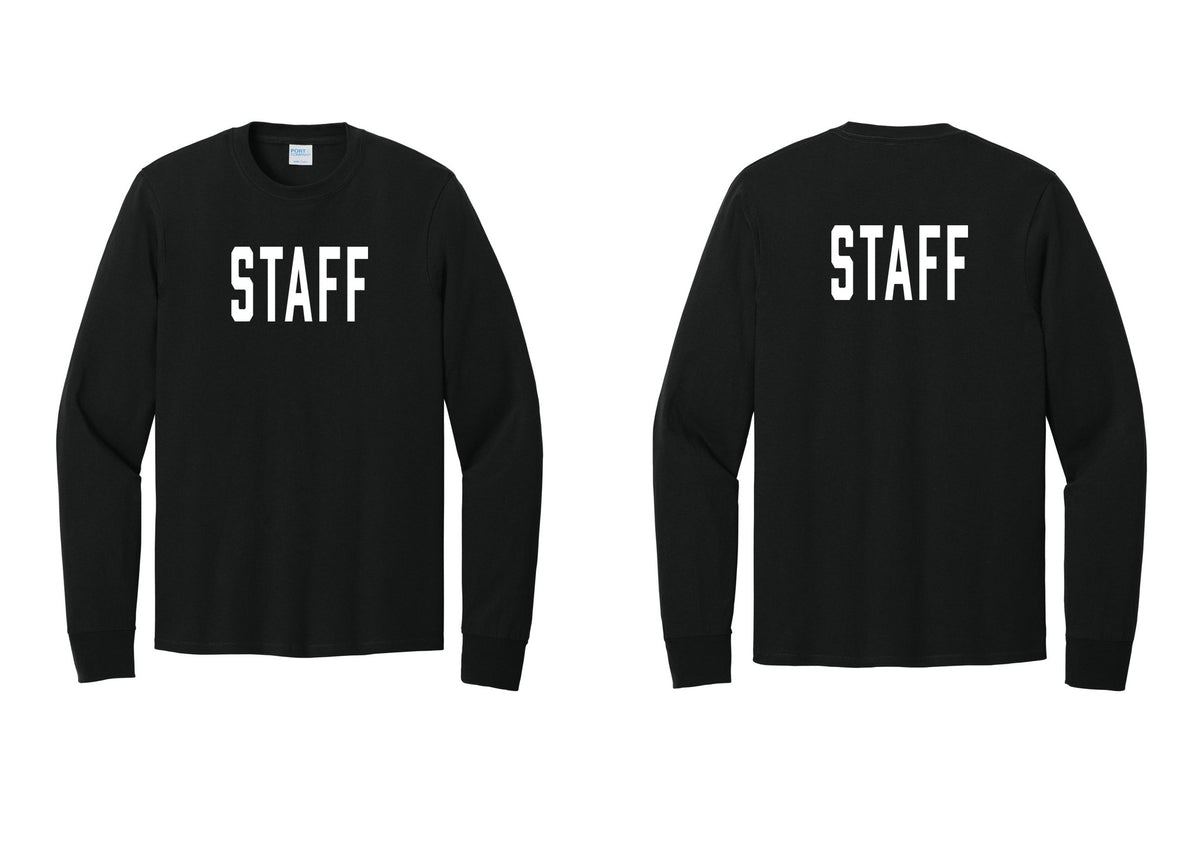 NYC Factory Staff Cotton Long Sleeve T-Shirt (Classic) - Front + Back - Black