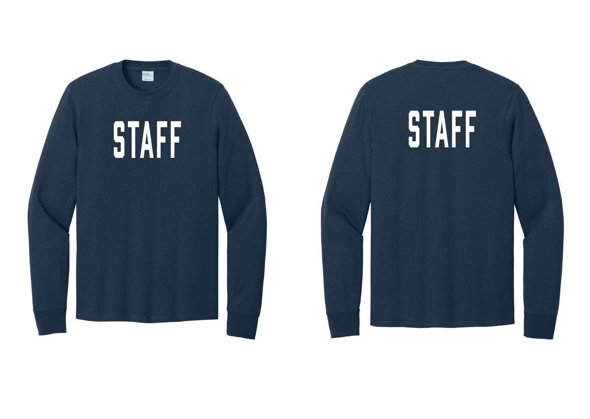 NYC Factory Staff Cotton Long Sleeve T-Shirt (Classic) - Front + Back - Navy