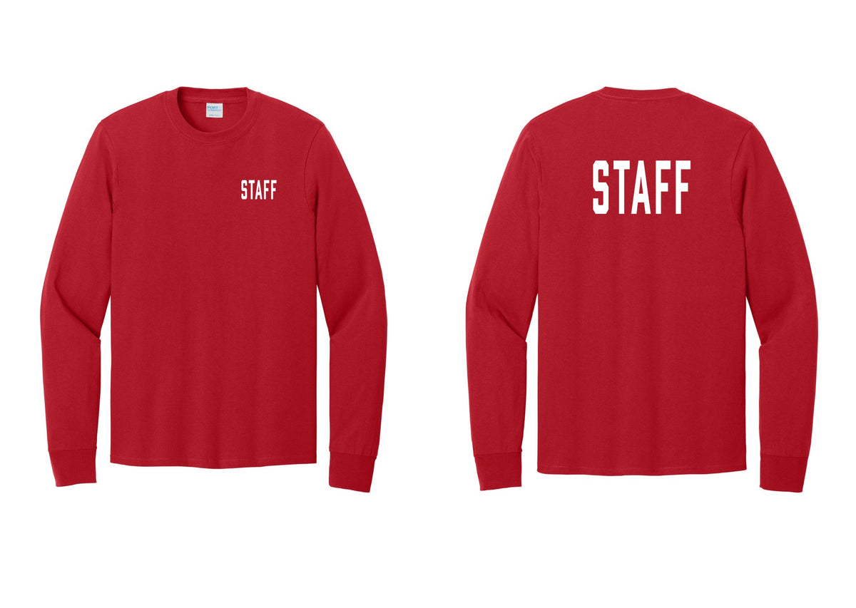 NYC Factory Staff Cotton Long Sleeve T-Shirt (Classic) - Chest + Back - Red