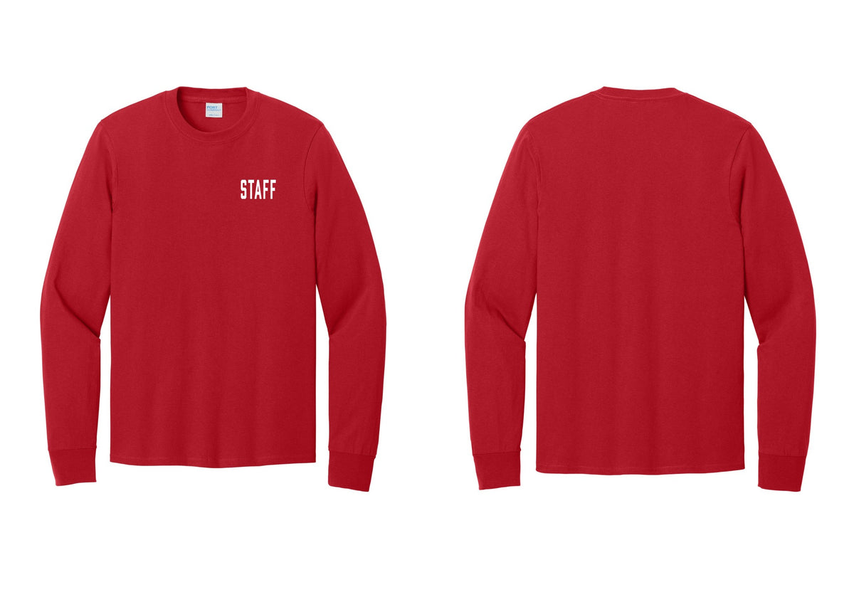 NYC Factory Staff Cotton Long Sleeve T-Shirt (Classic) - Chest Only - Red