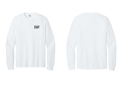NYC Factory Staff Cotton Long Sleeve T-Shirt (Classic) - Chest Only - White