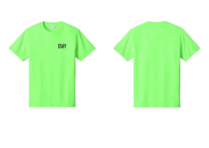 NYC Factory Staff T-Shirt, Condensed Lettering - Chest Only - Neon Green