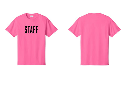 NYC Factory Staff T-Shirt, Condensed Lettering - Front Only - Neon Pink