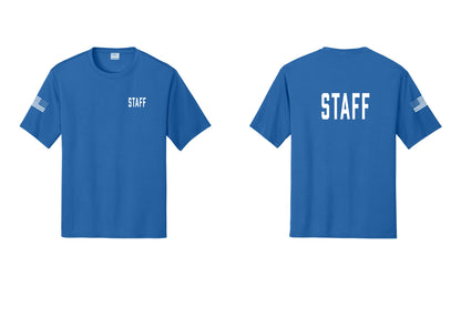 NYC Factory Staff Performance T-Shirt (Classic) - Chest + Back + US Flag Sleeve - Royal